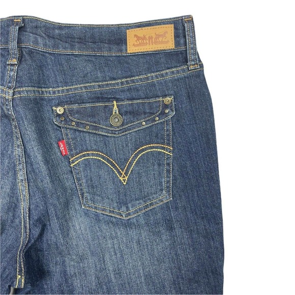 Levis 515 Womens 12S Bootcut Jeans Mid Rise Stretch‎ Dark Blue Denim Pockets - Picture 9 of 10